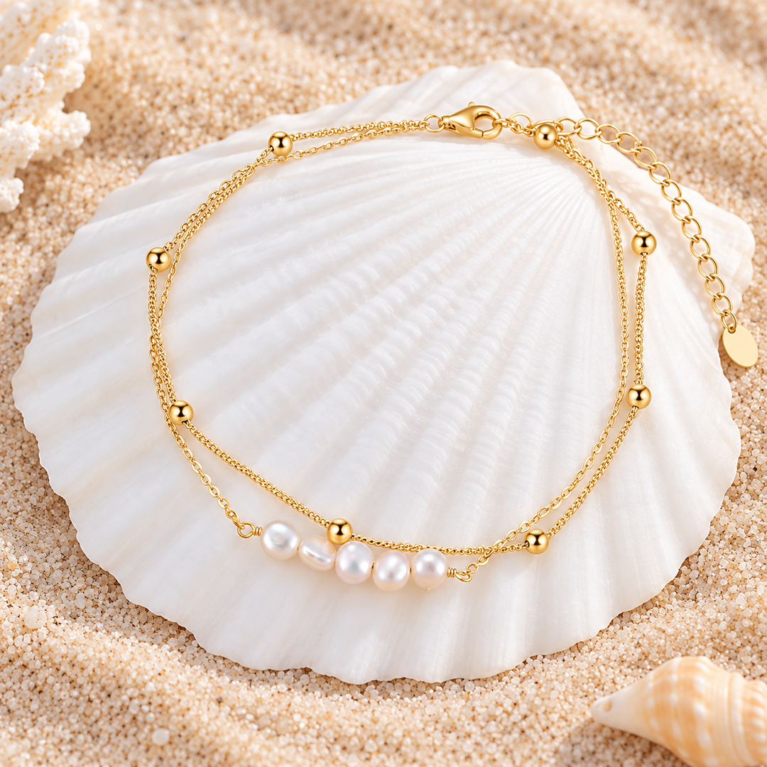 Golden Pearl Anklet