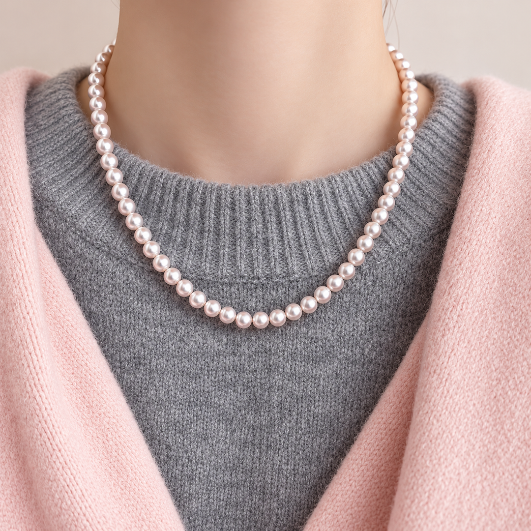 Rosé Pearl Necklace