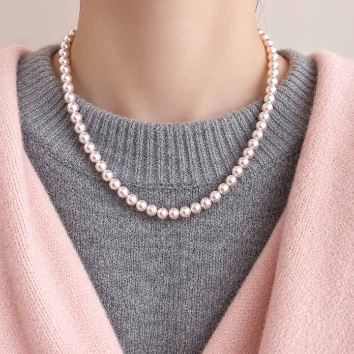 Rosé Pearl Necklace